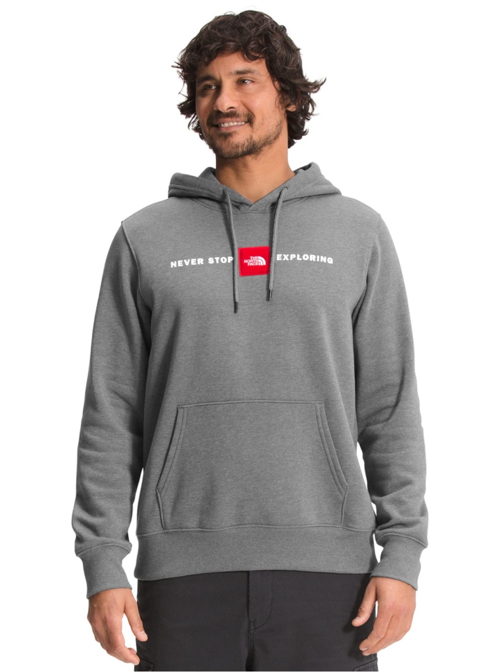 The North Face Men's Gray Pullover Hoodie - Never Stop Exploring- size S